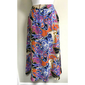Sandra Roth 100%Silk Long Skirt~ 8 M/L~ Vintage~Rare~Gorgeous~‎